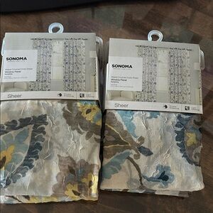 Sonoma Sheer Curtains - Blue and Yellow Floral